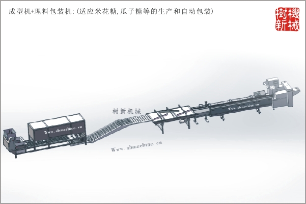 成型机+理料包装流水线(瓜子糖，米花糖的生产到包装全线自动）